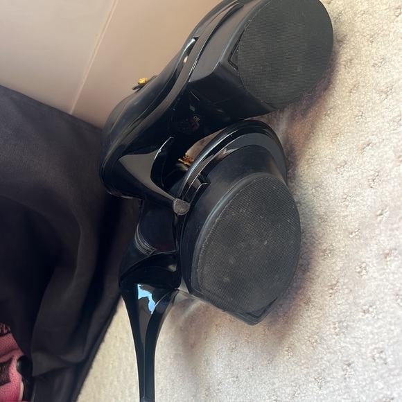 Versace triple platform heel booties black gold Medusa zip up sexy rare iconic - Picture 8 of 12